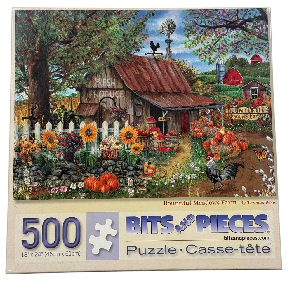 Bits And Pieces Bountiful Meadows 500 Pieces Puzzle UNCOUNTED